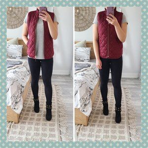 NWOT J. Crew Mercantile Burgundy Ruffle‎ Vest
